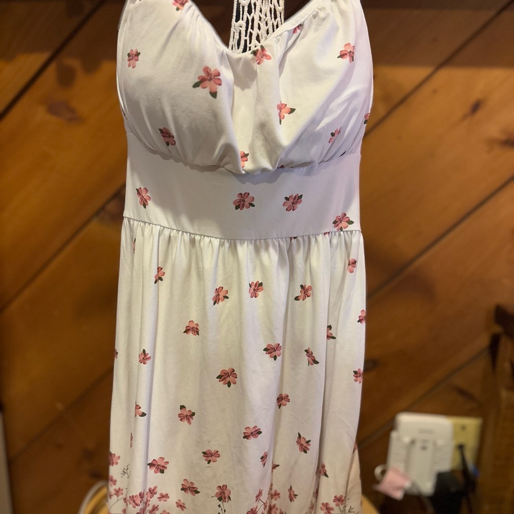 Derek Heart White Lace Trim Dress
